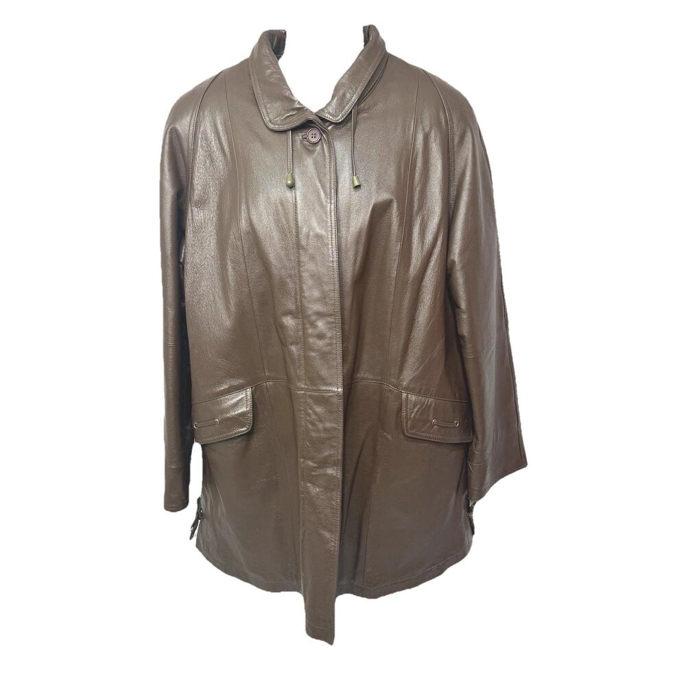 Vintage 90's Pretty Face Genuine Leather Sherling Texture Women's Large Jacket